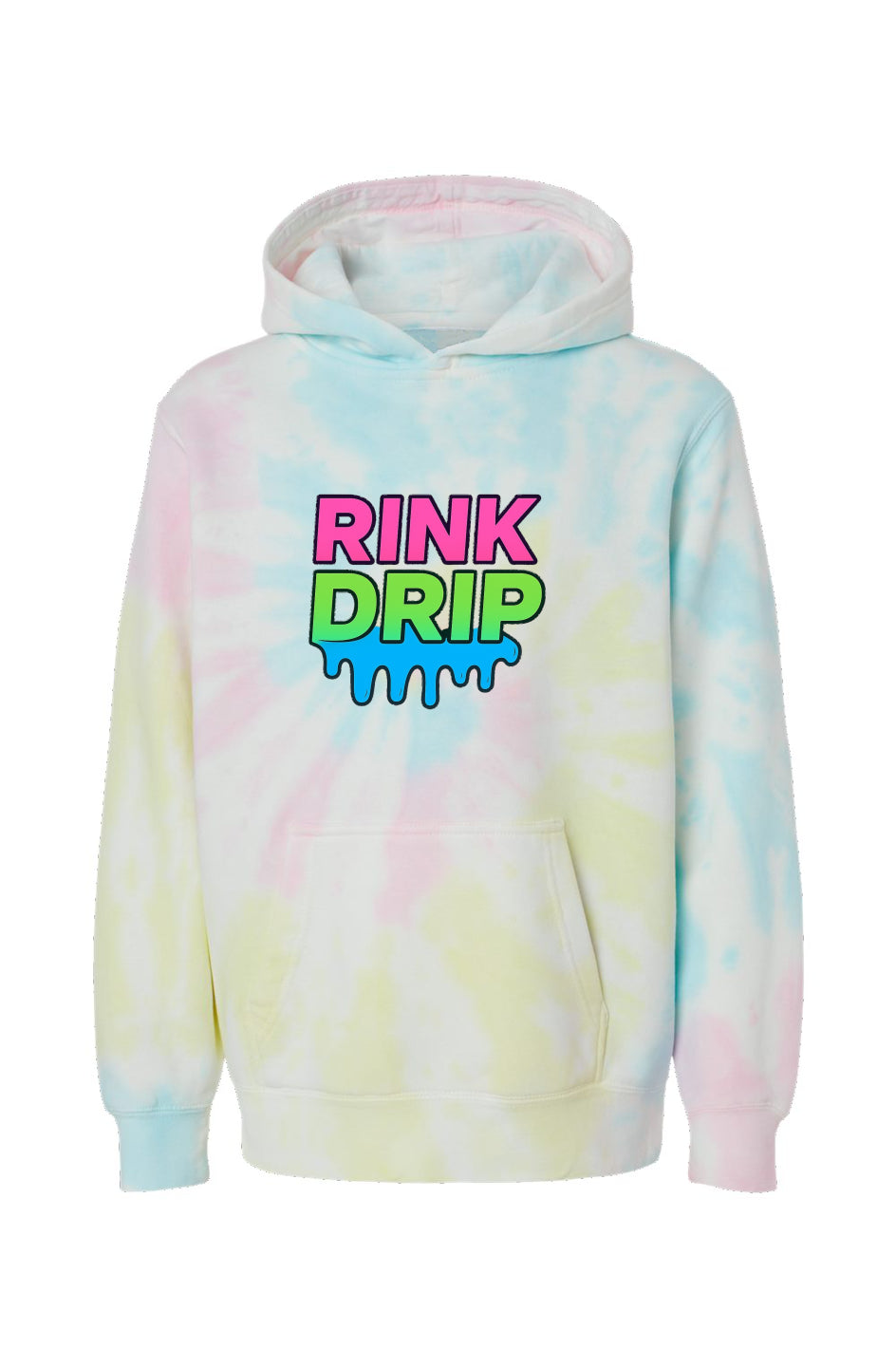 Rink Drip Youth Hoodie – Neon Swirl Tie-Dye Hoodie