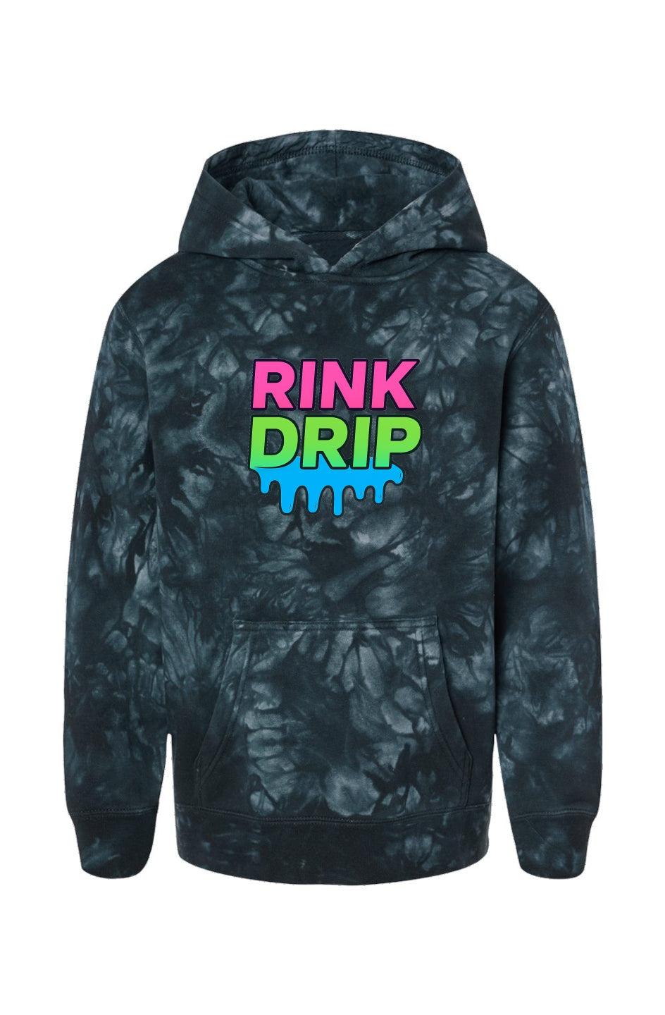 Rink Drip Youth Hoodie - Black Tie-Dye Edition