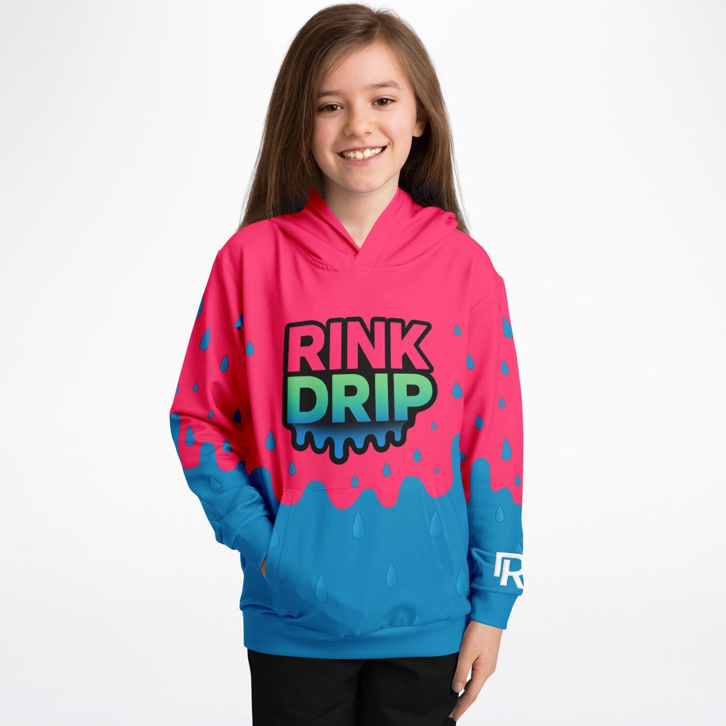 Rink Drip Youth Hoodie – Pink & Blue Drop Edition