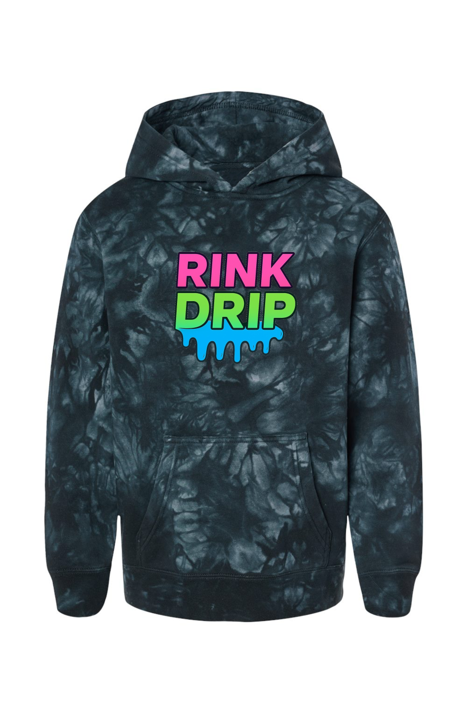 Rink Drip Youth Hoodie - Black Tie-Dye Edition